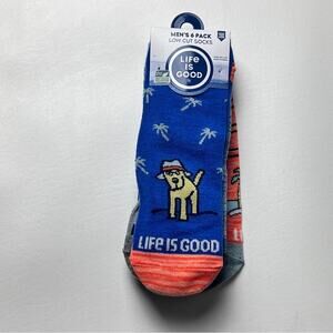 LIFE IS GOOD Men's Lightweight Low Cut Multi 6 Pack Sock Set